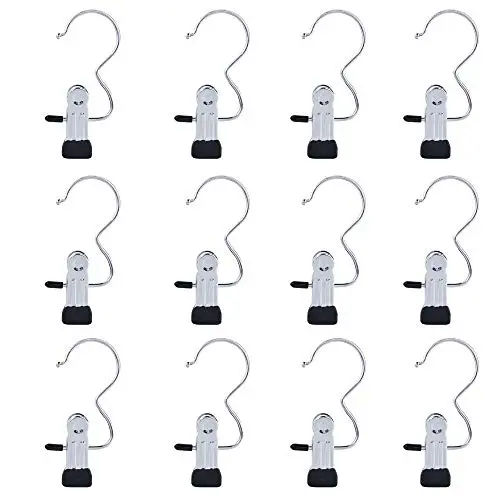 Fashion Easy 12 PCS Boot Hanger Clips,Laundry Hook Hanging Clothes Pins Stainless Steel Hanger Hold Clips for Bras, Socks, Towels, Underwear,Hats,Scarfs,Towels,Pants and Baby Clothes Fashion Easy 12 PCS Boot Hanger Clips,Laundry Hook Hanging Clothes Pins Stainless Steel Hanger Hold Clips for Bras, Socks, Towels, Underwear,Hats,Scarfs,Towels,Pants and Baby Clothes