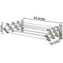 Woolite Aluminum 36" Collapsible Wall Mounted Clothes Drying Rack, Space Saver, Easy Storage, Retractable Silver