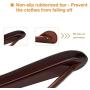 JS HANGER Coat Hangers Extra Wide Rounded Shoulder with No-Slip Bar, Walnut Finish, 3 Pack