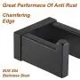 Durafe 2 Pack Towel Coat Hook SUS304 Square Hook Towel Hanger for Bathroom Wall Mounted Matted Black