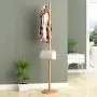 Aviat Coat Rack Free Standing Wooden Holder,Multifunctional&Super Easy Assembly&Sturdy,Hallway/Entryway Coat Hanger Stand Storage Shelf for Clothes, Suits,Shoes,Bag Scarf [Ship from USA] (Khaki)