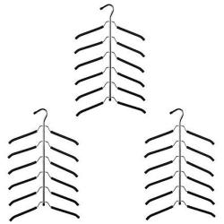 JOANNAS HOME Friction Blouse Tree Hangers Space Saving Hangers Clothes Organizer - 6 Layer Black Chrome Closet Clothes Hanger - 3 Pack