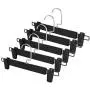 Dedu Clothes Hangers Black Plastic,Clothes Pants Hangers with Clips,360 Rotatable Hook Skirt Hangers,Non-Slip Trousers Hangers,Pack of 20