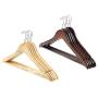 5pcs Random Color 44cm Wooden Clothes Hangers with Non-Slip Trouser Bar Suit Jeans Pants Coat Shirts Hangers Clothes Storage