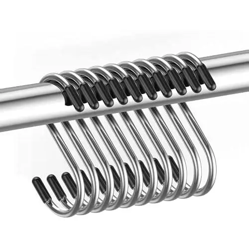Yuvrwink S Hooks Small, s Hooks Heavy Duty Stainless Steel for Hanging Pots and Pans ,S Shaped Hooks Hanging for Garden, Kitchen(10 Pack Black) Yuvrwink S Hooks Small, s Hooks Heavy Duty Stainless Steel for Hanging Pots and Pans ,S Shaped Hooks Hanging for Garden, Kitchen(10 Pack Black)