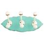 Indianshelf Handmade 1 Artistic Vintage Green Wooden Double Loop Rail Hooks Hangers/Coat Hooks Hardware