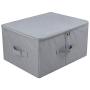 iwill CREATE PRO Dust Proof Closet Clothes Storage Boxes with Zip Lid, Breathable Fabric & Collapsible Design for Seasonal Garment Organization, Light Gray, 2 pcs