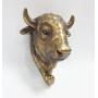 Pacific Giftware Wild Animal Head Single Wall Hook Hanger Animal Shape Rustic Faux Bronze Decorative Wall Sculpture (Bull)