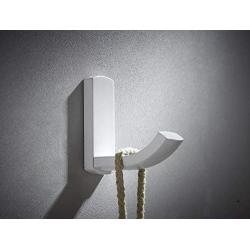 Wellsum Fashionable Wall Mounted White Solid Brass Bathroom Towel Hook Wall Hooks Tile Hook Bathrobe Hook Door Hanger Clothes Hooks Brushed Finish Bath Hardware