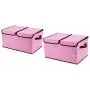 Large Fabric Storage Boxes Set- 2 Pack Foldable Storage and Organize Bins with Lids and Removable Dividers for Kids Toy Closet Shelf Bedroom Living-Room Under Bed(Pink) Large Fabric Storage Boxes Set- 2 Pack Foldable Storage and Organize Bins with Lids and Removable Dividers for Kids Toy Closet Shelf Bedroom Living-Room Under Bed(Pink)