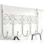 HOLADON 5 Hanger Rack- 5 Metal Hooks for Hanging Clothes, Over Door Storage Rack ? Organizer Hooks for Coats, Over Door Hanger for Clothes,Hats, Handbags, Clothes or Towels (White)