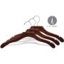 The Great American Hanger Company Wavy Wood Top Hanger, Boxes of 100 Space Saving 17 Inch Wooden Hangers w/Walnut Finish & Chrome Swivel Hook & Notches for Shirt Jacket or Dress The Great American Hanger Company Wavy Wood Top Hanger, Boxes of 100 Space Saving 17 Inch Wooden Hangers w/Walnut Finish & Chrome Swivel Hook & Notches for Shirt Jacket or Dress