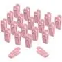 ONE250 Velvet Slim-line Hanger Set of Finger Clips for Velvet Hangers, for Skirts and Pants Hangers Velvet Clips, Strong Finger Flocked Clips (20 Pack) (Pink)