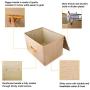 ACMETOP Collapsible Storage Bins with Lids - Large Stackable Storage Cubes Boxes Containers Organizer with Wooden Handle for Clothes, Bedding, Toys, Books, Crafts, Accessories, 2 Pack (Beige)