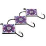 Indianshelf Handmade 1 Artistic Vintage Blue Ceramic Wheel Wall Hooks Tile Hanger/Wall Hooks for Hats