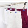 10pcs Random Color Stainless Steel Trouser Hanger Rack Coat Pants Skirt Hangers Clothes Stand Holder with 2 Adjustable Non-Slip Clips Decoration