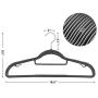 SONGMICS Pack of 50 Coat Hangers, Heavy Duty Plastic Hangers with Non-Slip Design, Space-Saving Clothes Hangers, 0.2-Inch Thickness, 360° Swivel Hook, 16.5 Inches Wide, Black UCRP20BK50