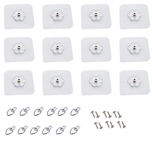 Heavy Picture Hangers Without Nails Picture Hanging Kit No Drill Picture Wall Hangers for Pictures Set of 12