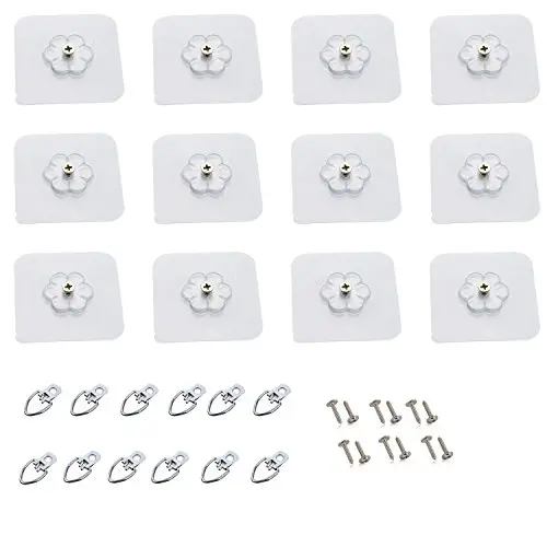 Heavy Picture Hangers Without Nails Picture Hanging Kit No Drill Picture Wall Hangers for Pictures Set of 12