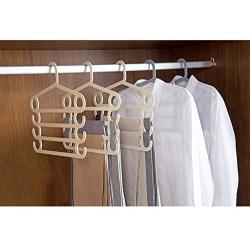 HJYPYJ Magic Clothes Hangers,Multi-Layer Space-Saving Organizer Hangers,Household Multifunction Trouser Hangers, No Glitches/Gray / 10 Pcs