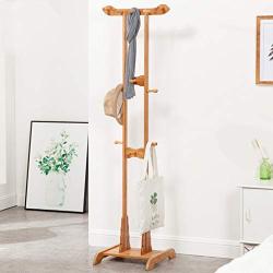 Ymjdmb Assembly Coat Rack Stand Hat Hanger Tree Holder, Bamboo Clothes Organizer for Hallway Entryway Room Home Office