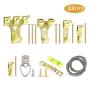 ToolMax Picture Hanging Kit | 200 Pieces Assorted Picture Hangers Kit with Nails,Sawtooth,Wire,D Ring Hooks,Screws for Frames,Planters