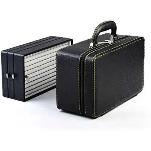 Oirlv Black Leather Jewelry Boxes Handmade Travel Jewelry Organizer Storage Case Holder for Girl Lady Earring,Ring,Necklace,Pendant,Watch,Bracelet.(3 Layers) Oirlv Black Leather Jewelry Boxes Handmade Travel Jewelry Organizer Storage Case Holder for Girl Lady Earring,Ring,Necklace,Pendant,Watch,Bracelet.(3 Layers)