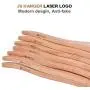 JS HANGER Coat Hangers Wooden Suit Hangers 18" Length with Non-Slip Stripes and Notches - Natural, Set of 8 JS HANGER Coat Hangers Wooden Suit Hangers 18" Length with Non-Slip Stripes and Notches - Natural, Set of 8