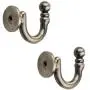 Jili Online 2 Pieces Metal Curtain Tieback Hooks Wall Door Clothes Hats Hangers - Bronze, 38x30x16mm