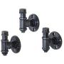 MyGift Industrial Wall-Mounted Metal Pipe Fitting Coat Hooks Hangers Garment Holders, Set of 3