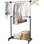Tangkula Rolling Garment Rack, Clothes Racks Organizer, Adjustable Double Rod Garment Rack Clothes Hanger Stand Organizer