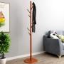 Coat Rack, Wooden Classic Vintage Floor Free Standing Multi-Layer Round Base Hanger Multi-Function Garment Hats Stand Cloth Shelf with 8 Hook for Home, Office, Entryway, Bedroom (Coffee) Coat Rack, Wooden Classic Vintage Floor Free Standing Multi-Layer Round Base Hanger Multi-Function Garment Hats Stand Cloth Shelf with 8 Hook for Home, Office, Entryway, Bedroom (Coffee)