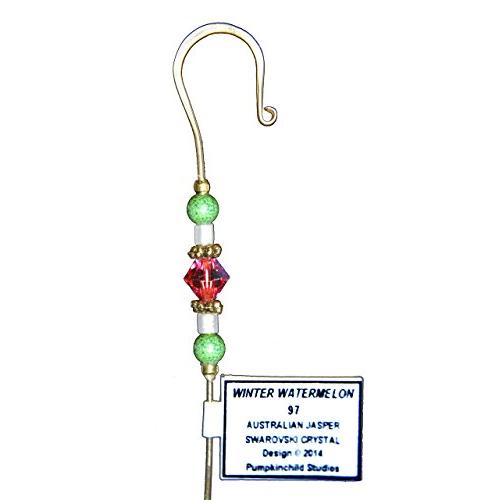 Handmade Jeweled Ornament Hanger Hook- WINTER WATERMELON