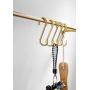 Hanging Hooks 5 Pieces,Brass S Shaped Hook Hangers for Kitchen Bathroom,Brushed Gold
