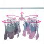 Clothes Drying Rack - Butterfly Clothing Racks - Laundry Portable Clothesline Includes 24 Metal Clothespins Hanger Clips Set - Baby Clothes Storage Closet - Herb Hanging Air Dryer (Pink)