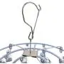 Stainless Steel Clothe Drying Rack Laundry Drip Hanger 24 Clip Metal Clothespins Round Underwear Lingerie Sock Hat Boot Large Heavy Duty Portable Indoor Outdoor Baby Wet and Dry Dryer (24 Round)