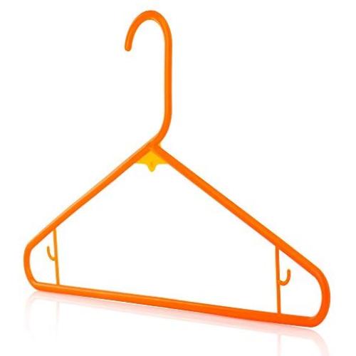 HANGERWORLD 10 Orange 16inch Plastic All Purpose Coat Clothes Garment Pant Skirt Bar Hangers Loop Hooks