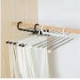 5pcs Random Color 5 Tier Multi-Function Portable Clothes Hanger Pants Racks Trousers Hanger Clothes Storage Drying Hanger Stainless Steel