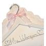Bride Wedding Dress Hanger Personalized Name 9 Bow Color Choices Silver - White Hanger with Notches in Hanger - Custom Name, Bridal Bridesmaid Gift