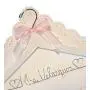 Bride Wedding Dress Hanger Personalized Name 9 Bow Color Choices Silver - White Hanger with Notches in Hanger - Custom Name, Bridal Bridesmaid Gift