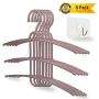 SevenUp 5 Pack Shirts Hangers Plastic, 3 Layers Dorm/Apartment Essentials Clothes Hangers Space Saving, Multi-Functional Non-Slip Closet Clothes Organizer for Scarf Pants Jeans Trousers,with 3 Hooks