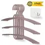 SevenUp 5 Pack Shirts Hangers Plastic, 3 Layers Dorm/Apartment Essentials Clothes Hangers Space Saving, Multi-Functional Non-Slip Closet Clothes Organizer for Scarf Pants Jeans Trousers,with 3 Hooks