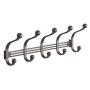 iDesign York Metal 5-Hook Over-the-Door or Wall Mount Rack for Coats, Hats, Scarves, Towels, Robes, Jackets, Purses, 15.62" x 5.35" x 12.83", Bronze