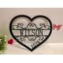 Personalized Valentine Wreath Door Hanger Sign Couples Names Wedding Gift Laser Cut Heart Love Decor Wall Hanging Monogrammed Signs Valentines Day Centerpiece Custom Family Name Established Year