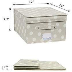 Na&Co Season 5 Pack Folding Hand-held Storage Cubes Bin with Lids,Collapsible Decorative Storage Boxes/Safety Container for Household, Closet, Cabinet, Office (Dot)
