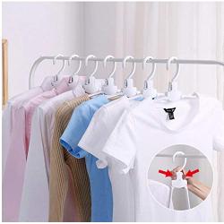 10pcs Creativity Magic Clothes Hanger Stand Broad Shoulders Plastic Fold Organizer