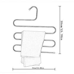 HJYPYJ Magic Hanger,Multi-Layer Storage Folding Hanger,Type s Iron Trouser Hangers,Space-Saving Organizer Hanger Not Easily Deformed/White / 35x32cm