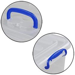 Eagrye 9 Quart Plastic Storage Latch Box, Clear Storage Bin Organizer with Handle, Set of 2