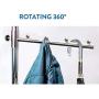 Tatkraft Bull Heavy Duty Adjustable Clothes Rail, Easy to Assemble, Durable Hanger on Wheels, Adjustable Height, Integrated Shoe Rack, Made of Chromed Steel