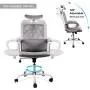 Ergonomic Computer Chair, High Back Mesh Office Chair Adjustable Headrest Desk Task Chair with Cloth Hanger Gray